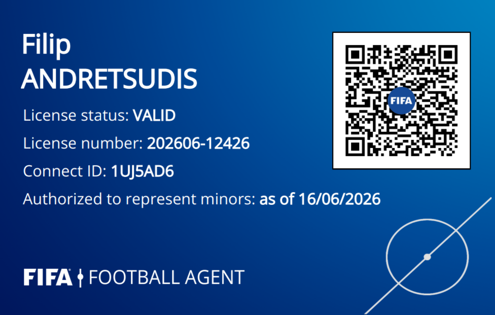 Filip Andretsudis - FIFA Football Agent License